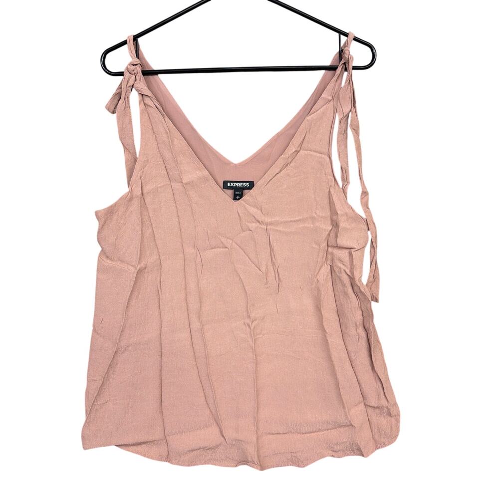 Express Womens Blouse Blush Pink V Neck Lined Adjustable Sleeveless Strap Small